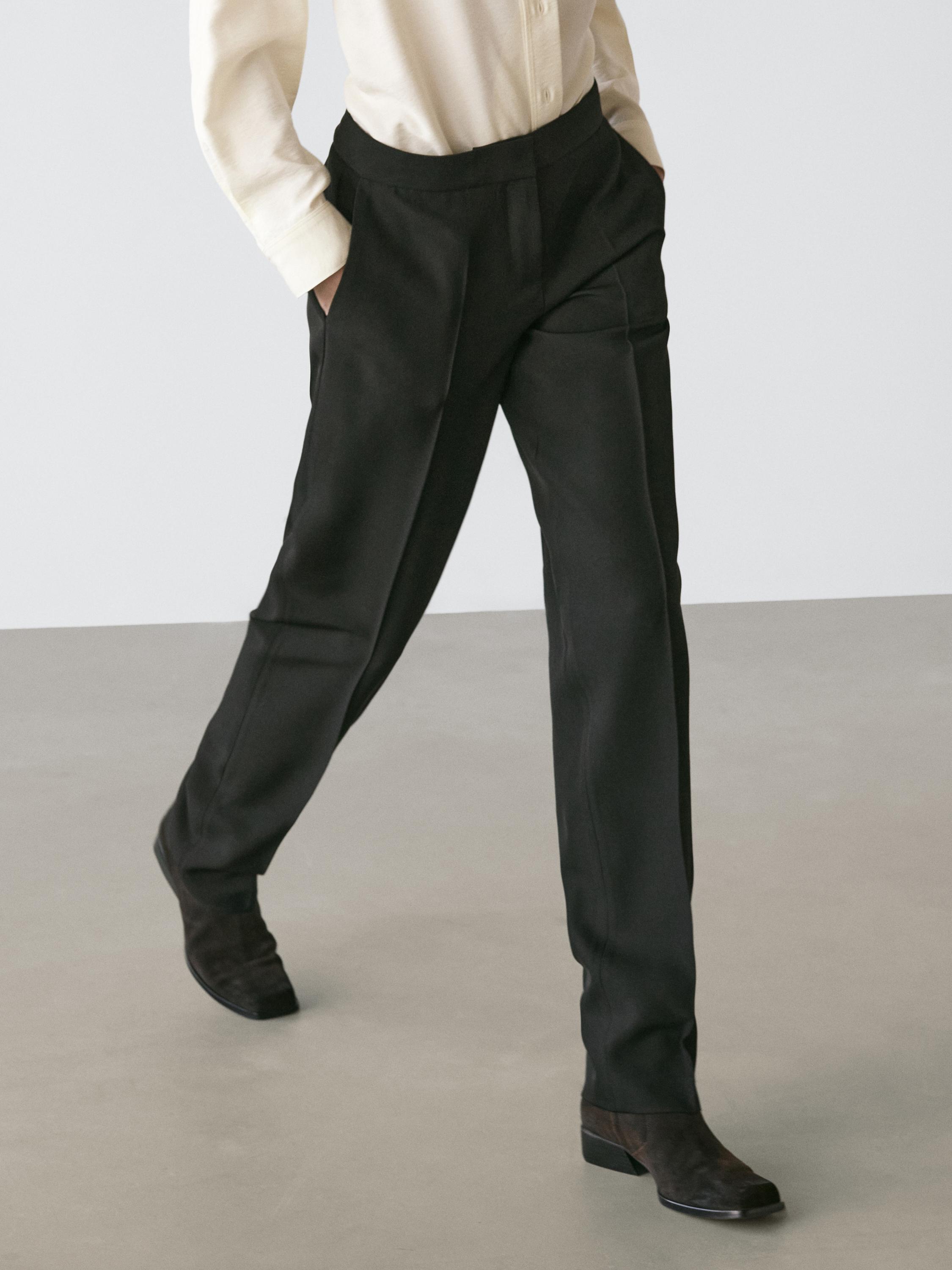 Crepe suit trousers